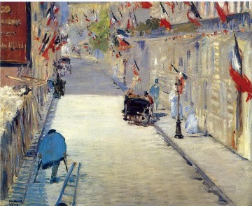 Rue Mosnier decorada con banderas Eduard Manet Pinturas al óleo
